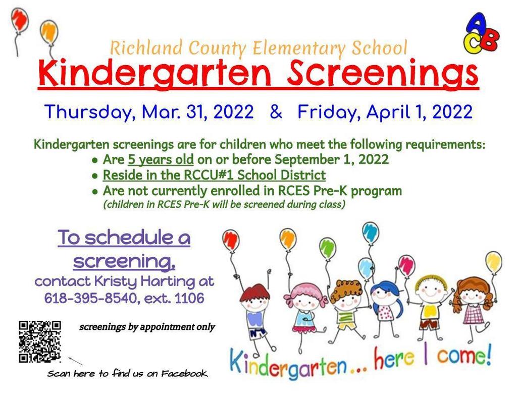 RCES Kindergarten Screenings
