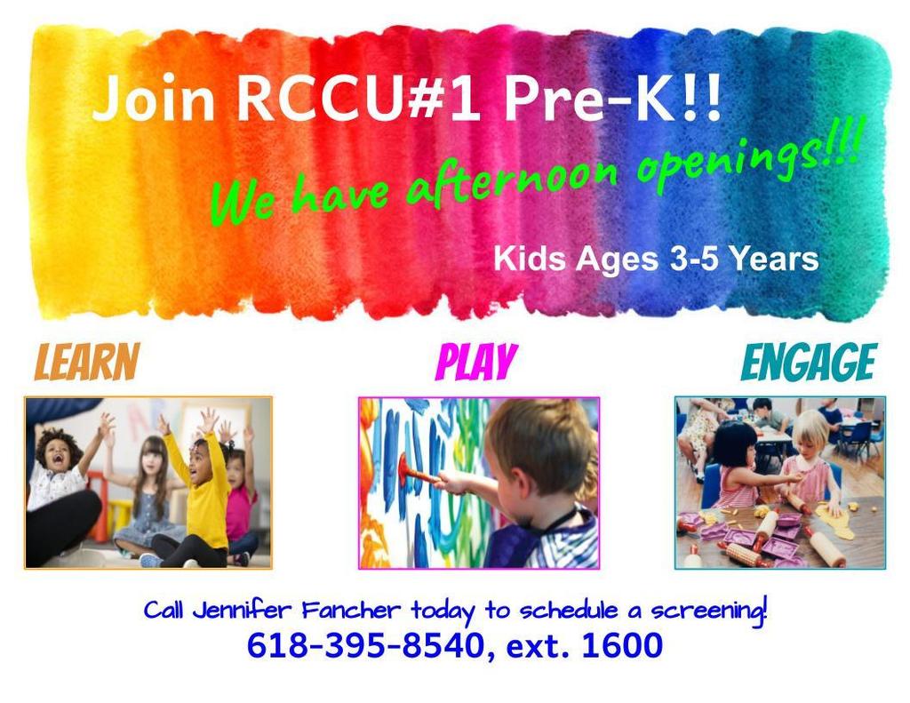 Pre-K Afternoon Openings